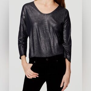 Ann Taylor Loft Vintage Soft Metallic t-shirt size M